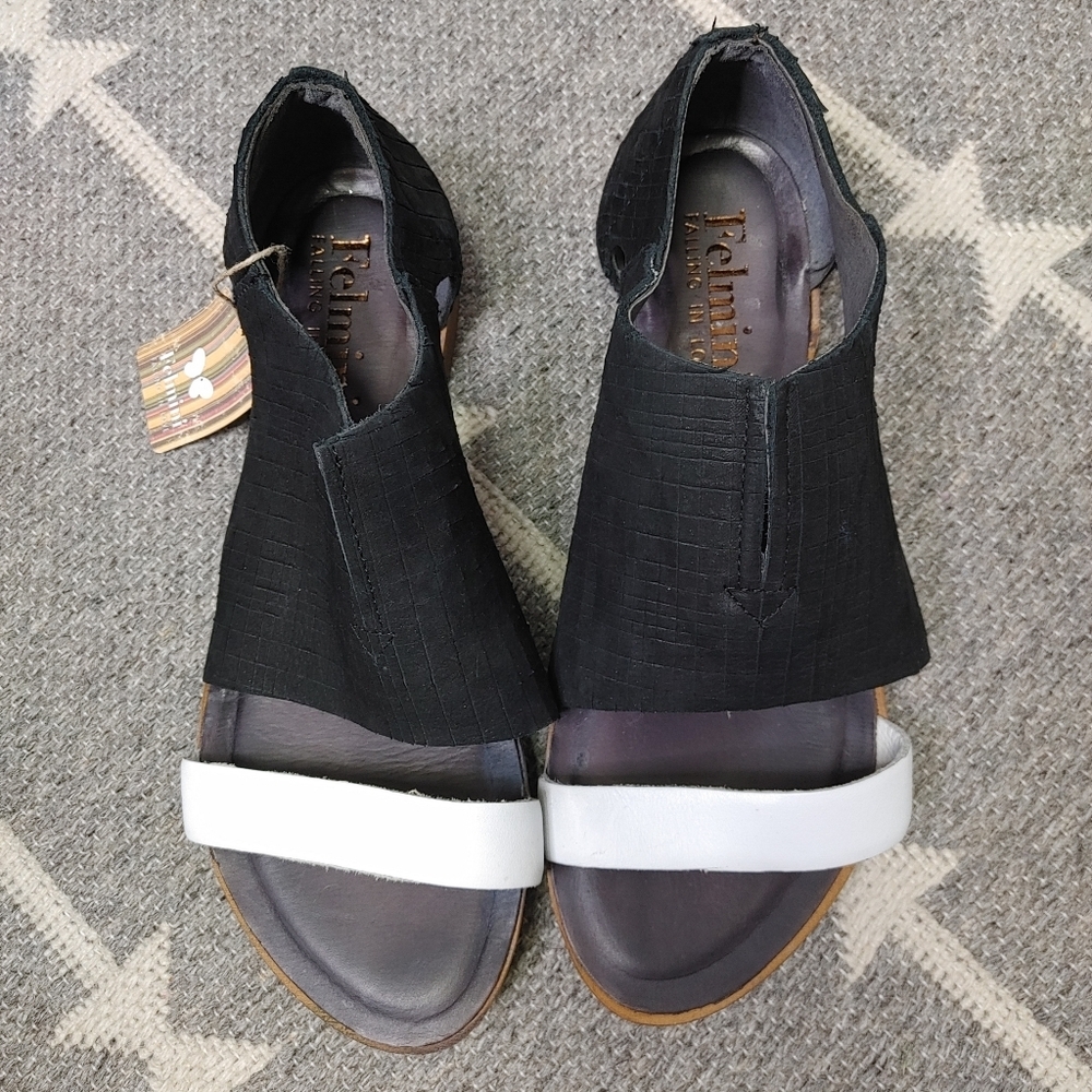 Felmini Colour Block Leather Slip On Sandals Size 41